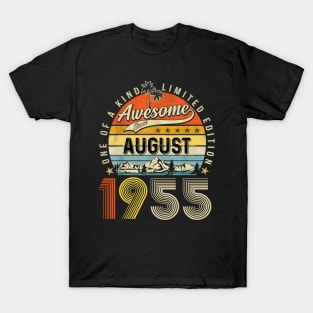 Awesome Since August 1955 Vintage 68th Birthday T-Shirt